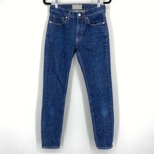Everlane Skinny Jeans Womens 25 Mid Rise Ankle Stretch Denim Dark Wash Blue